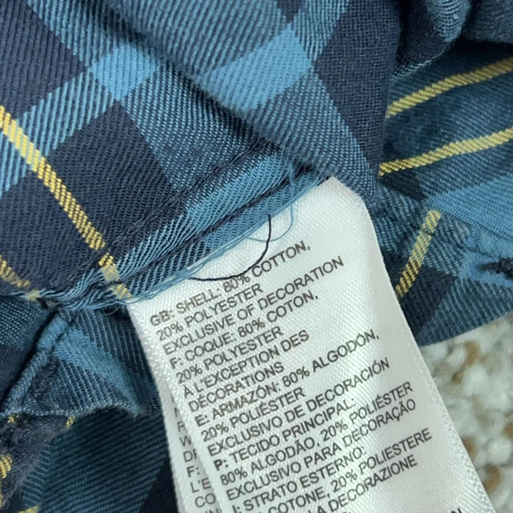The North Face Shirt Mens XL Blue Plaid Long Sleeve Button Hiking Casual Outdoor